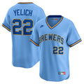 Men's Milwaukee Brewers Christian Yelich Nike Powder Blue Cooperstown Collection Limited Jersey