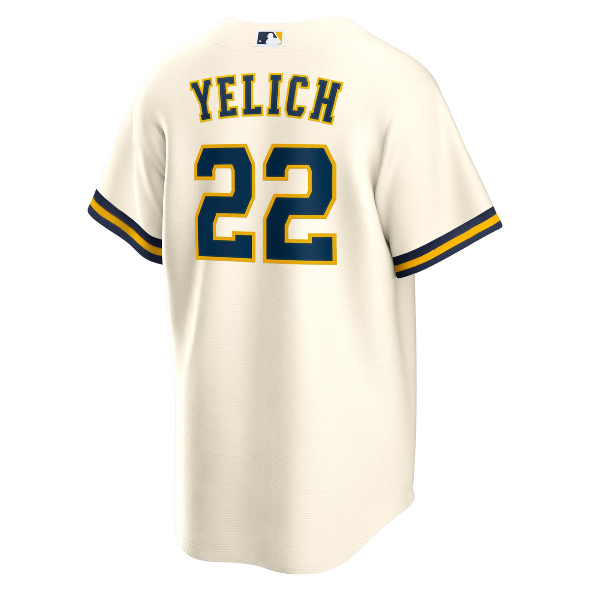 Men's Milwaukee Brewers Christian Yelich Nike White Home Replica Jersey - 4