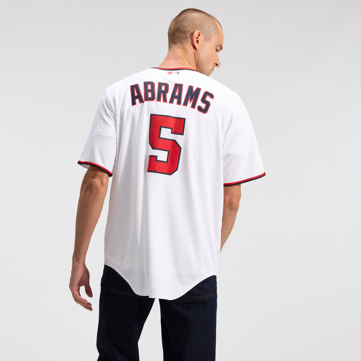 Men's Washington Nationals CJ Abrams Nike White Home Replica Jersey - 4