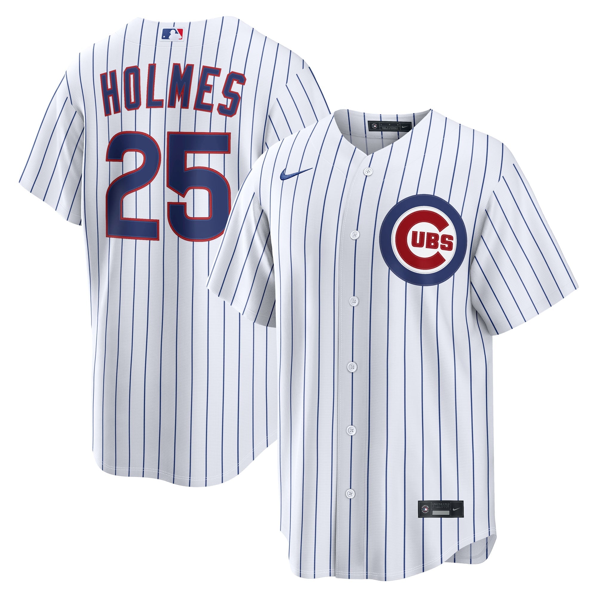 Men's Chicago Cubs Clay Holmes Nike White Home Replica Jersey
