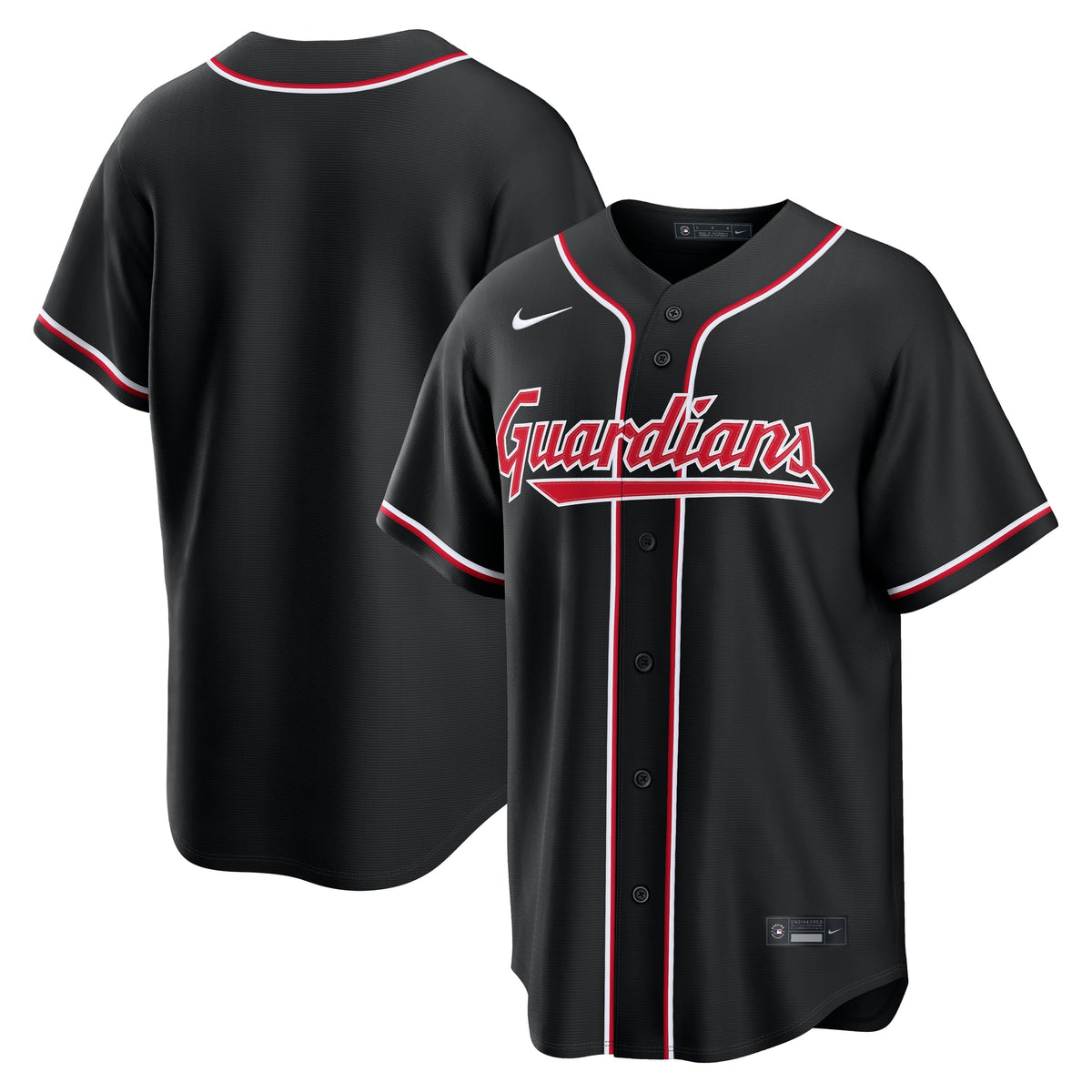 Men's Cleveland Guardians Nike Fashion Replica Black Out Jersey - 2