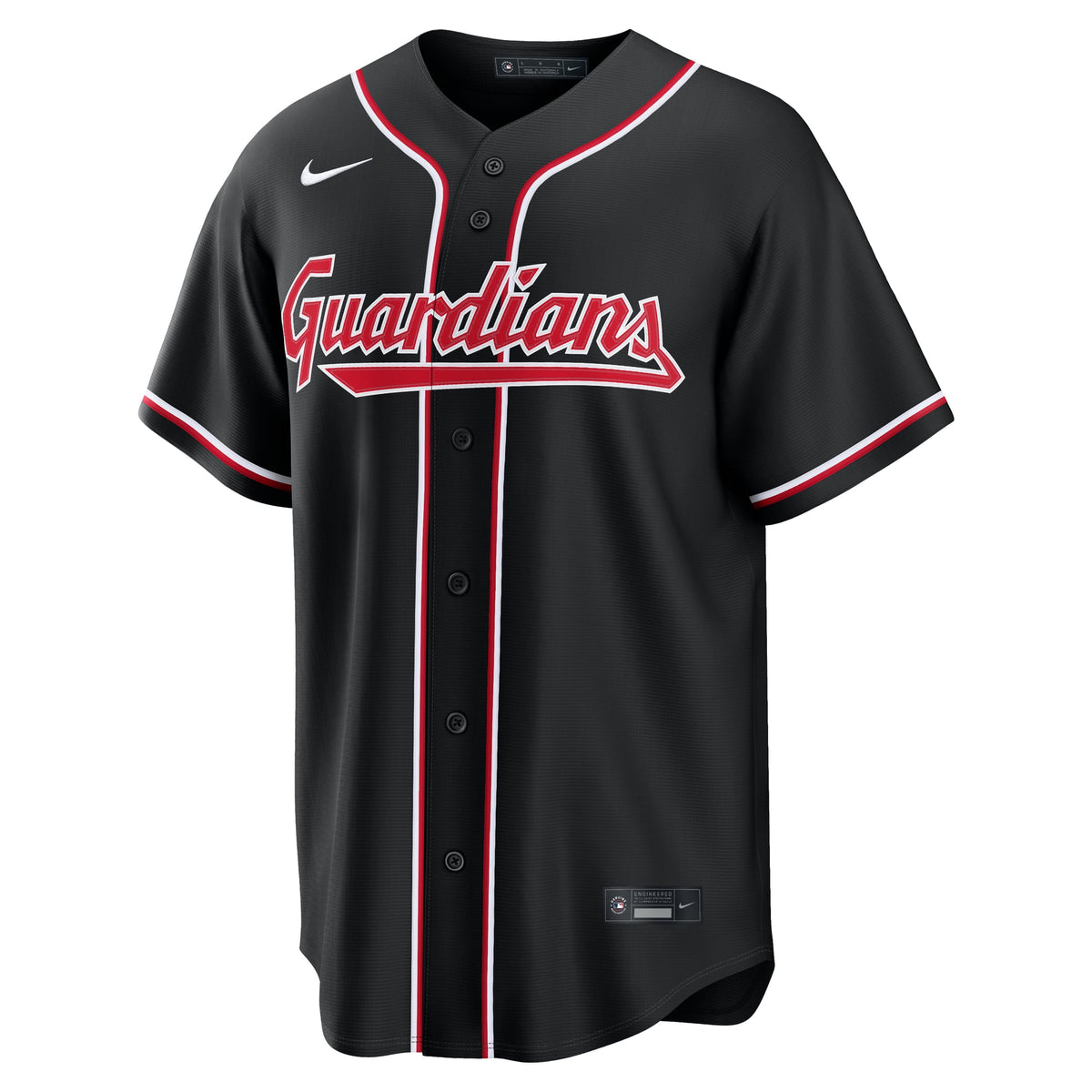 Men's Cleveland Guardians Nike Fashion Replica Black Out Jersey - 3