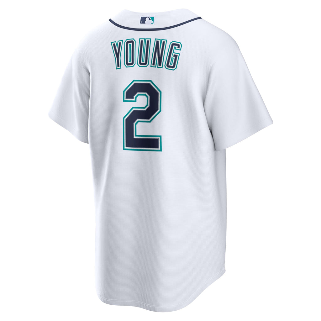 Men's Seattle Mariners Cole Young Nike White Home Replica Jersey - 4