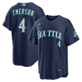 Men's Seattle Mariners Colt Emerson Nike Navy Road 50th Season Anniversary Patch Stadium Jersey