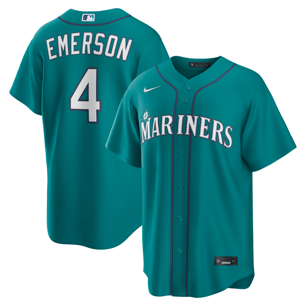 Men's Seattle Mariners Colt Emerson Nike Teal Alternate Replica Jersey