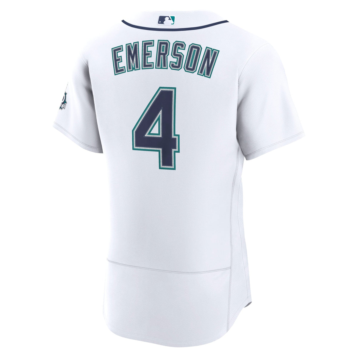 Men's Seattle Mariners Colt Emerson Nike White Home 50th Season Authentic Jersey - 4