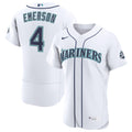 Men's Seattle Mariners Colt Emerson Nike White Home 50th Season Authentic Jersey