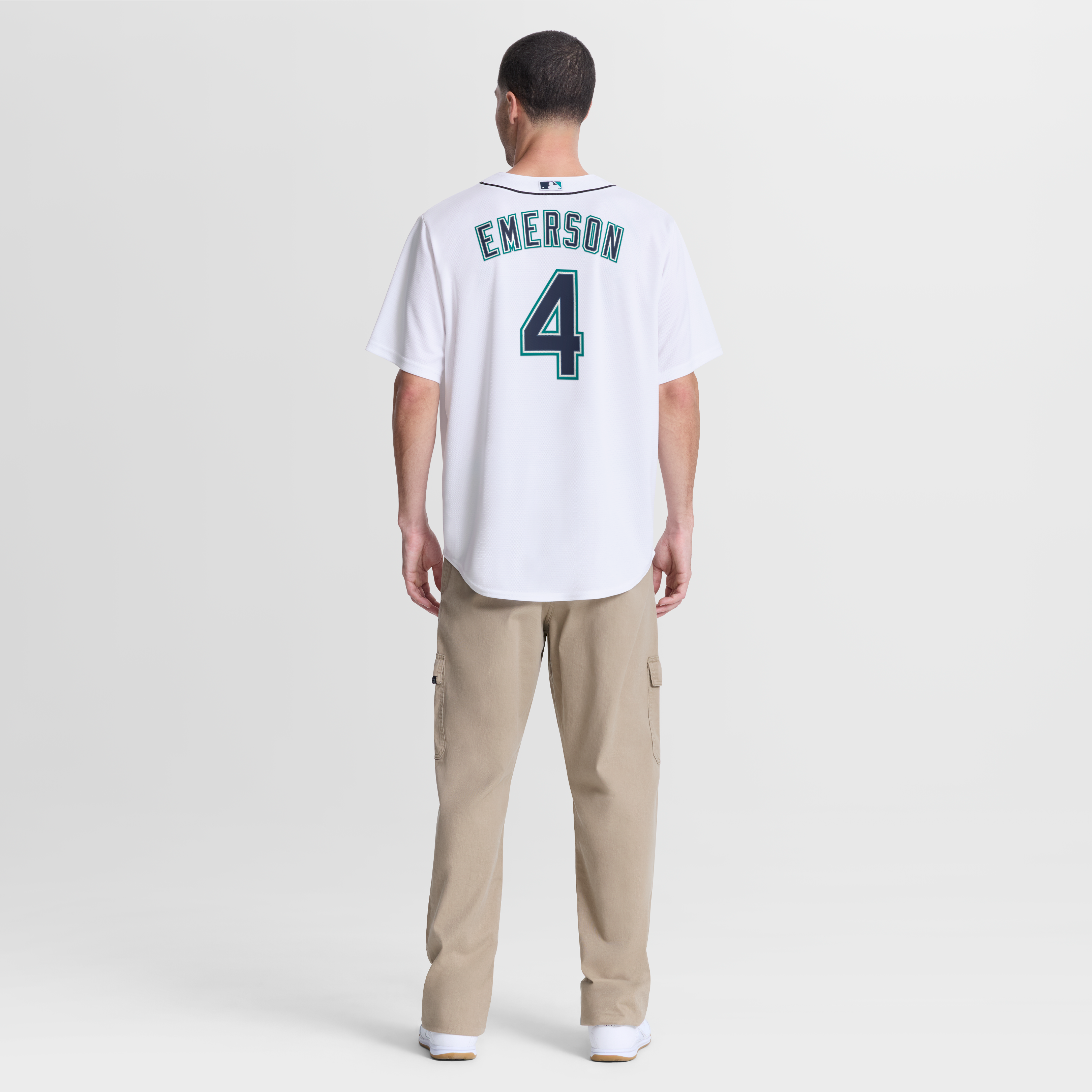 Men's Seattle Mariners Colt Emerson Nike White Home Replica Jersey - 4