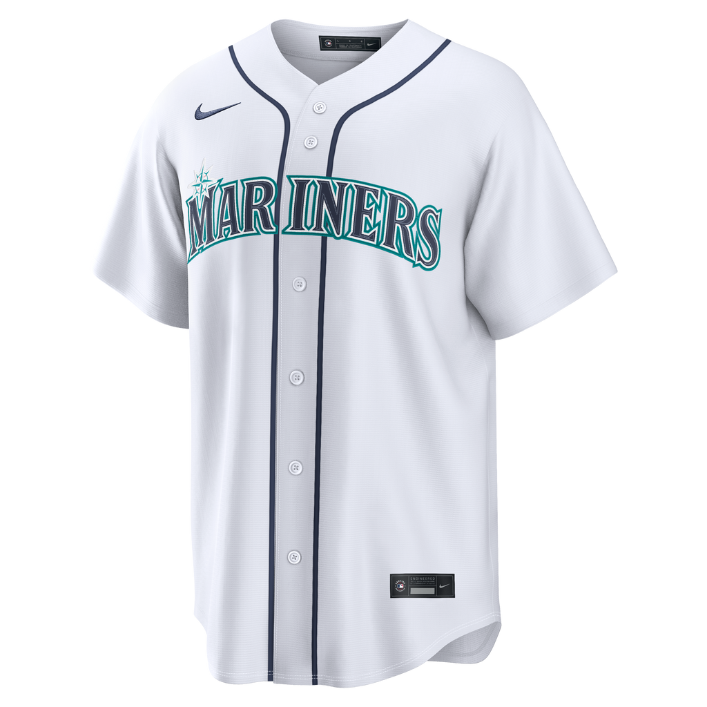 Men's Seattle Mariners Colt Emerson Nike White Home Replica Jersey - 5