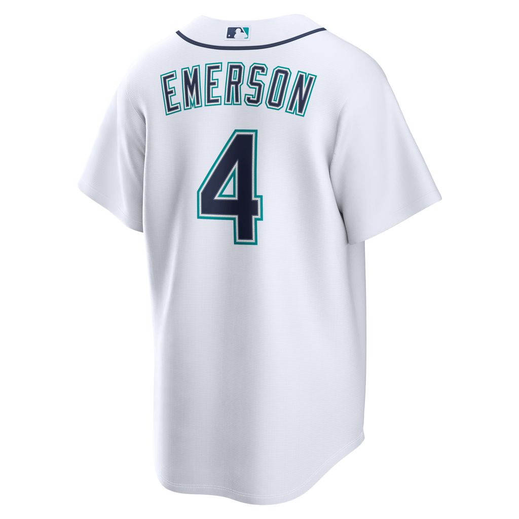 Men's Seattle Mariners Colt Emerson Nike White Home Replica Jersey - 6