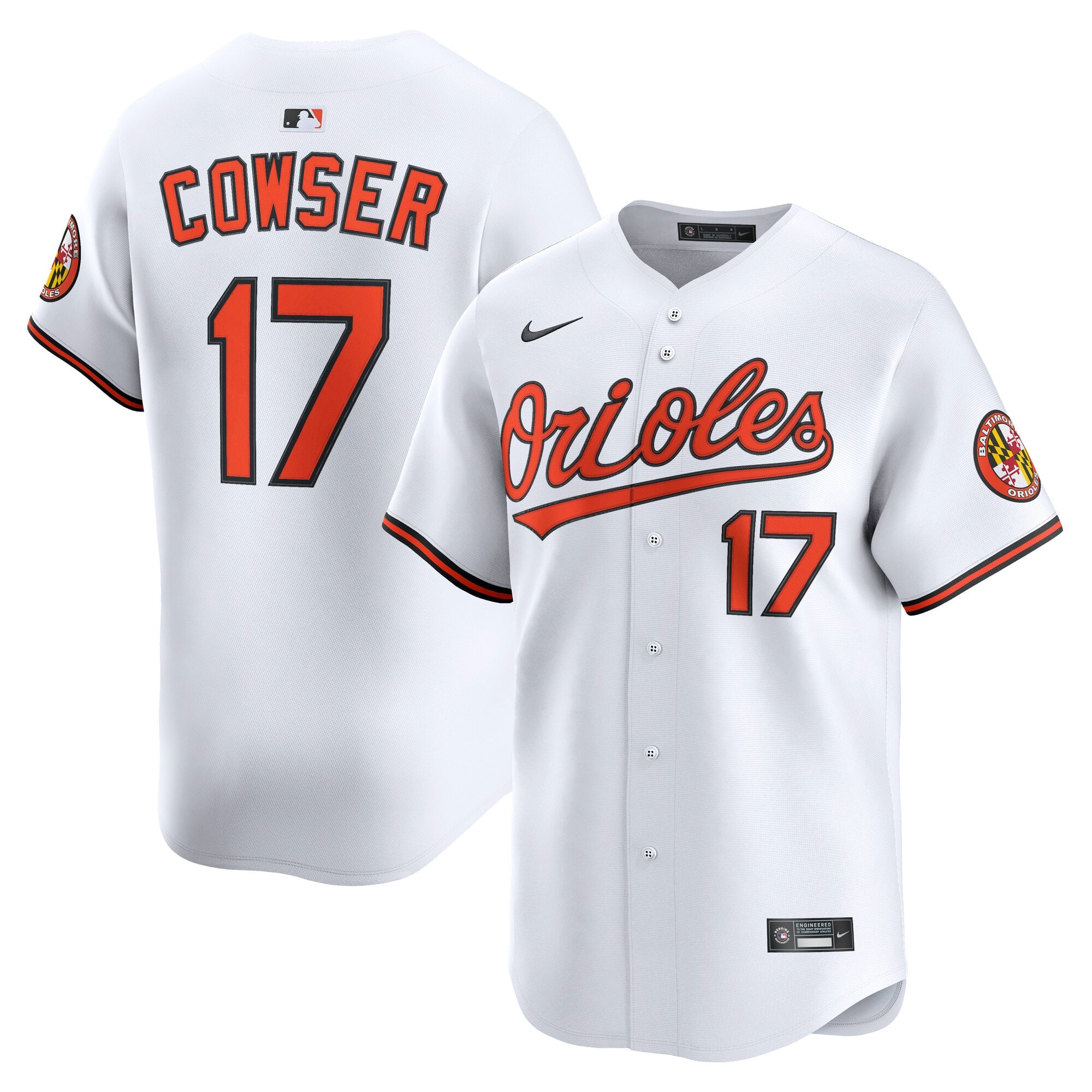 Men's Baltimore Orioles Colton Cowser Nike White Home Limited Player Jersey