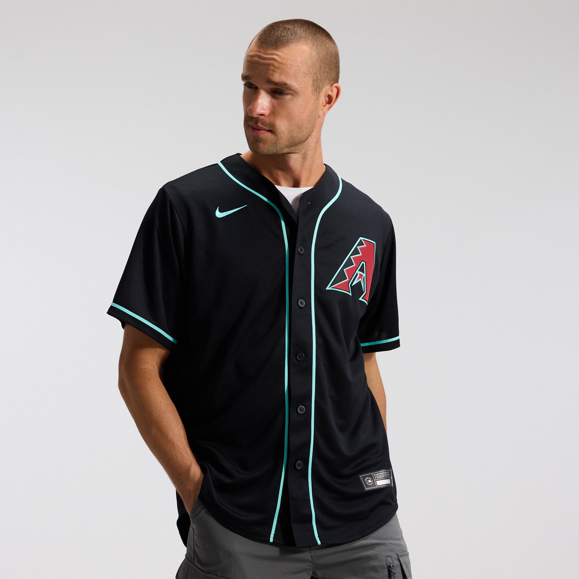 Men's Arizona Diamondbacks Corbin Carroll Nike Black Alternate Replica Jersey - 3