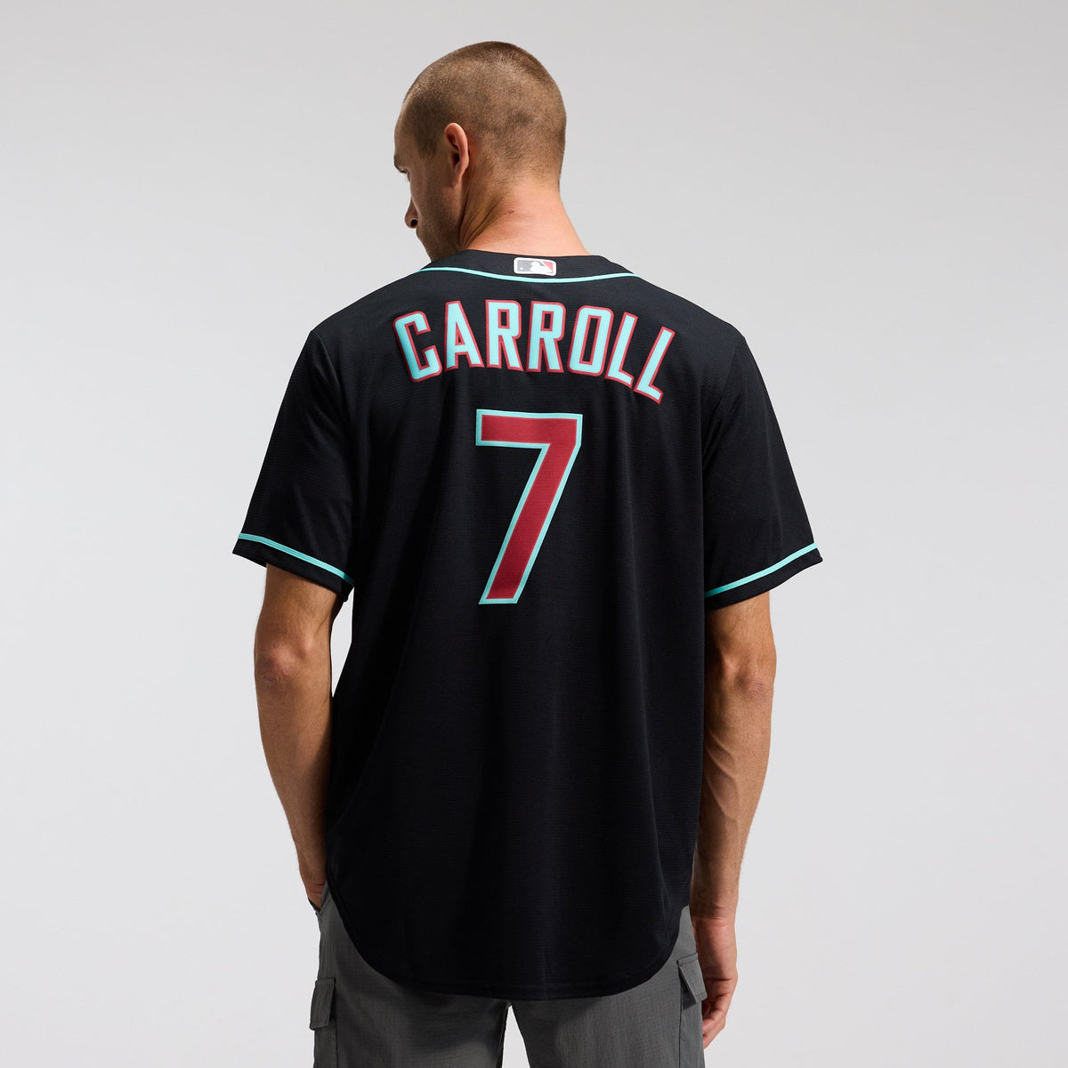 Men's Arizona Diamondbacks Corbin Carroll Nike Black Alternate Replica Jersey - 4
