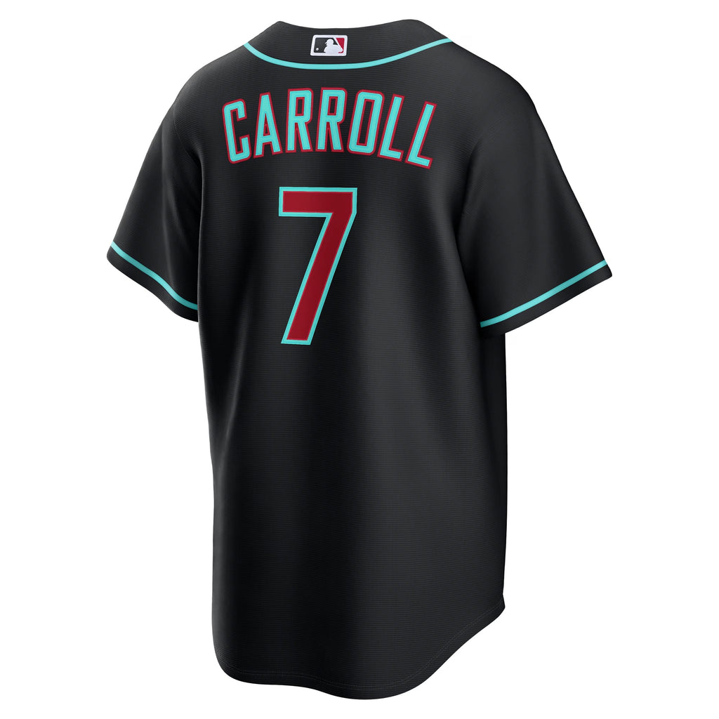 Men's Arizona Diamondbacks Corbin Carroll Nike Black Alternate Replica Jersey - 8