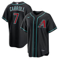 Men's Arizona Diamondbacks Corbin Carroll Nike Black Alternate Replica Jersey