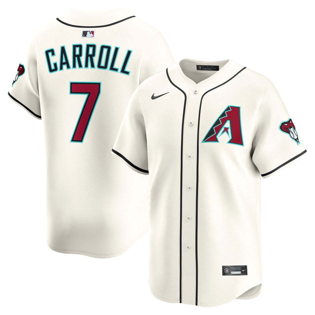 Men's Arizona Diamondbacks Corbin Carroll Nike Cream Home Limited Player Jersey - 2