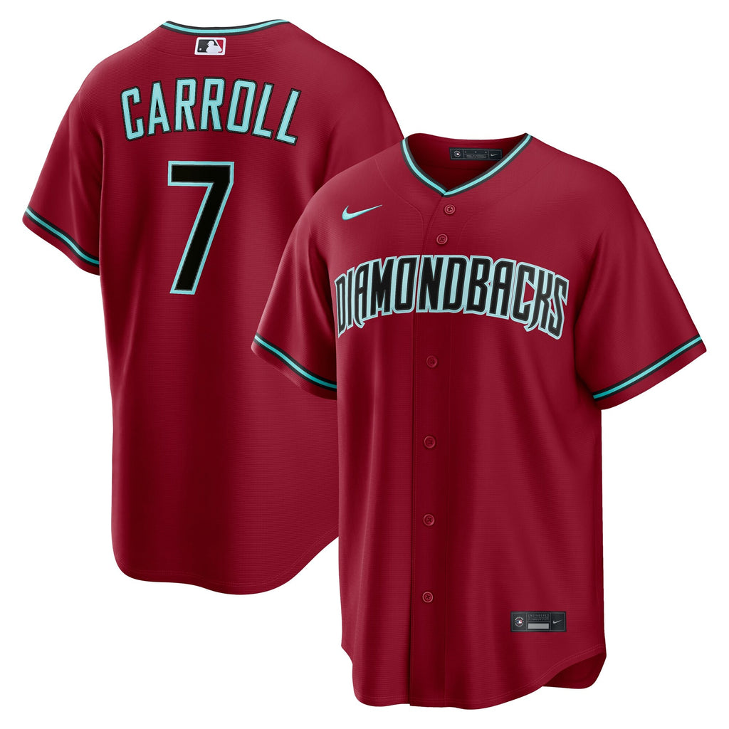 Men's Arizona Diamondbacks Corbin Carroll Nike Crimson Alternate 2 Replica Jersey