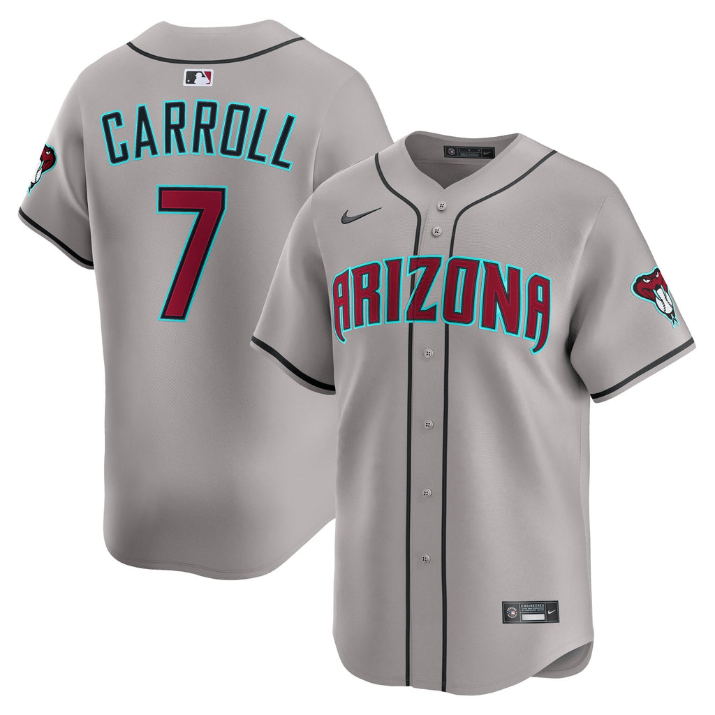 Men's Arizona Diamondbacks Corbin Carroll Nike Gray Road Limited Player Jersey - 2