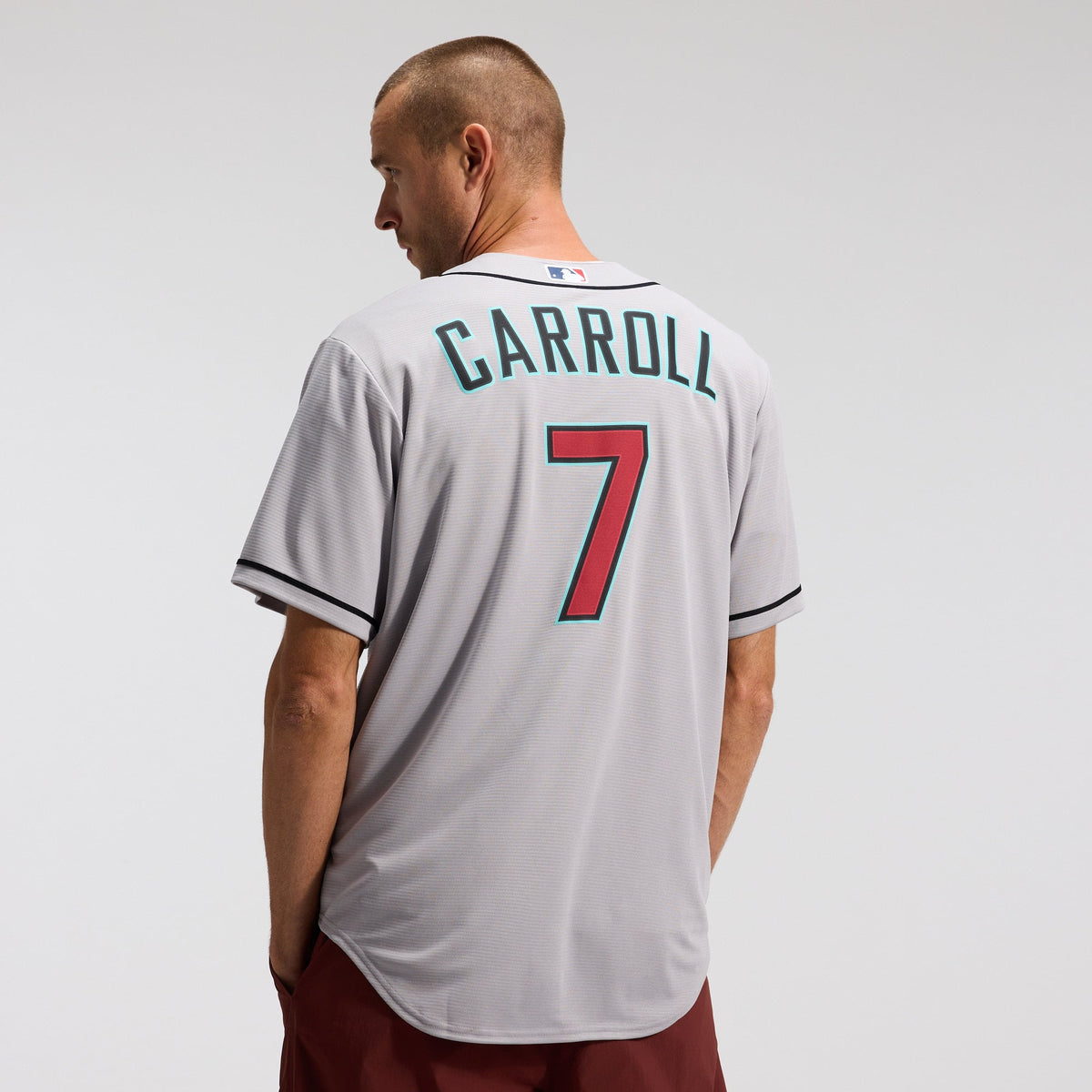 Men's Arizona Diamondbacks Corbin Carroll Nike Gray Road Replica Jersey - 4