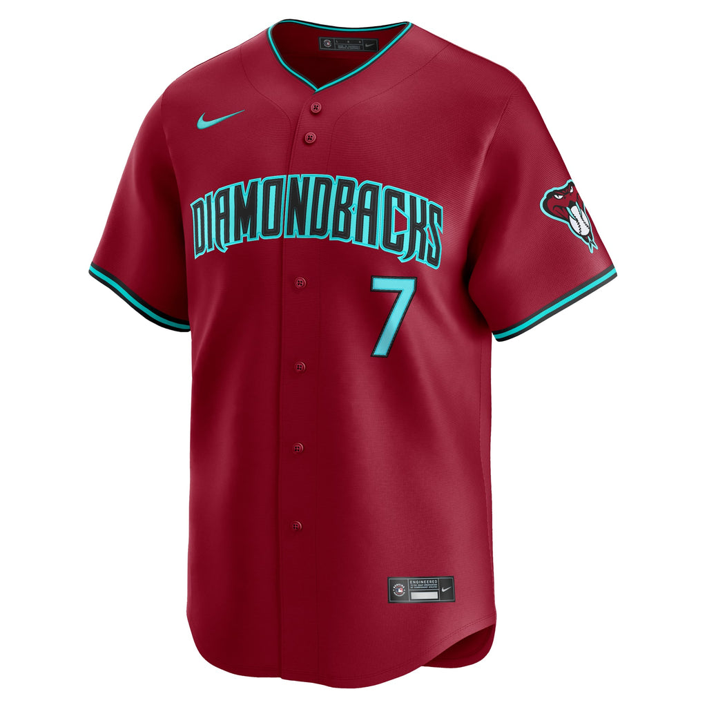 Men's Arizona Diamondbacks Corbin Carroll Nike Red Alternate Limited Jersey - 3