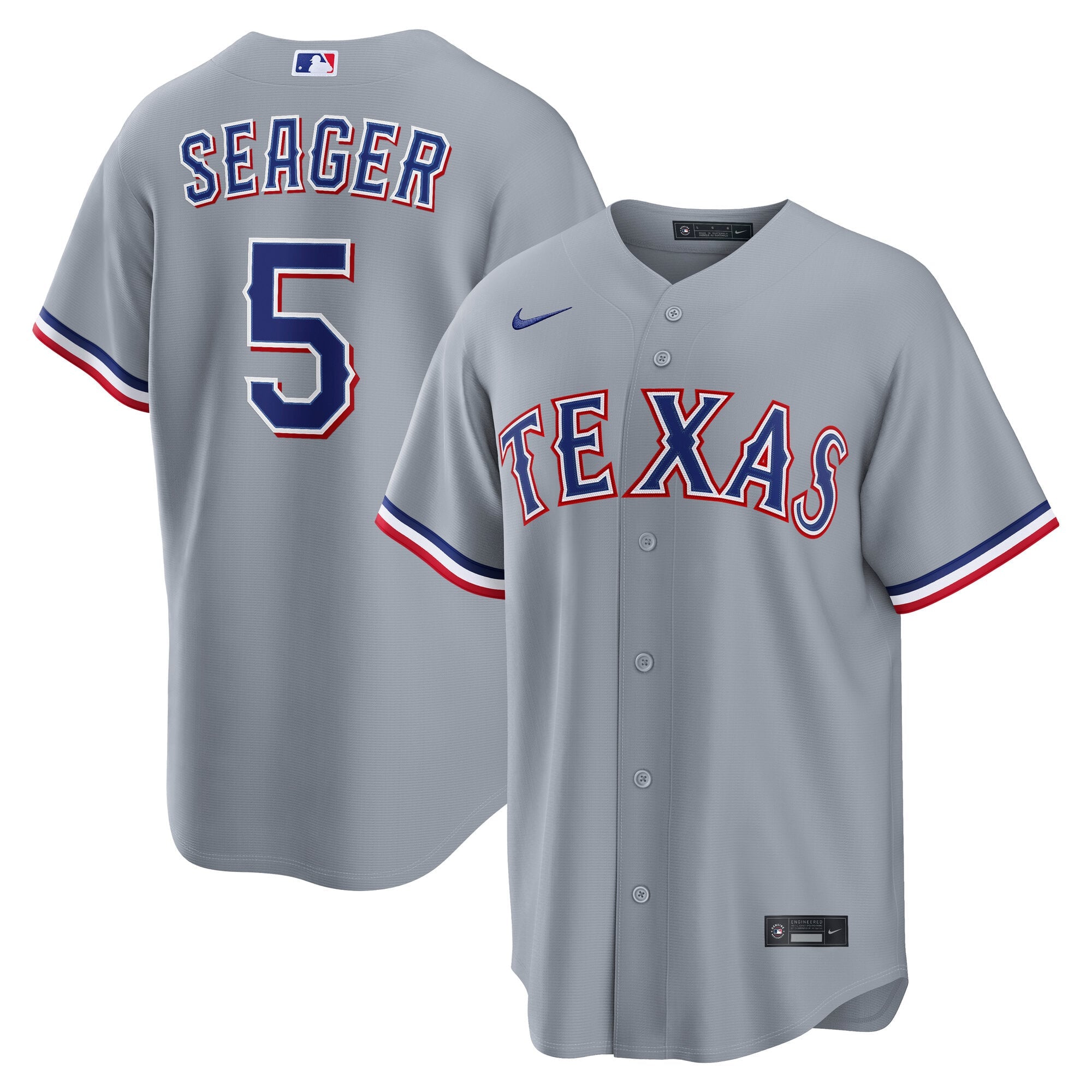 Men's Texas Rangers Corey Seager Nike Gray Road Replica Jersey - 2