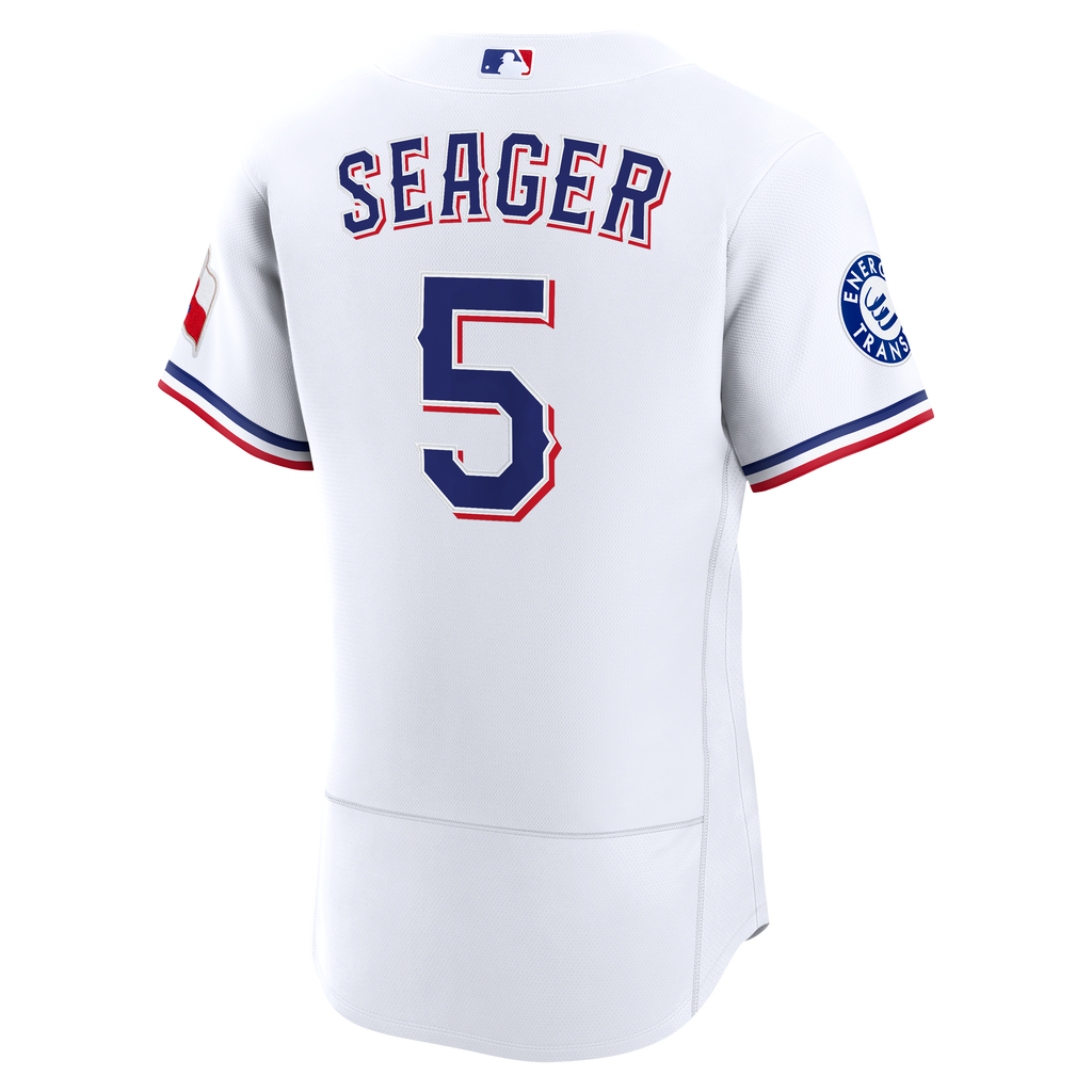Men's Texas Rangers Corey Seager Nike White Home Authentic Sponsor Patch Jersey - 4