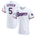 Men's Texas Rangers Corey Seager Nike White Home Authentic Sponsor Patch Jersey