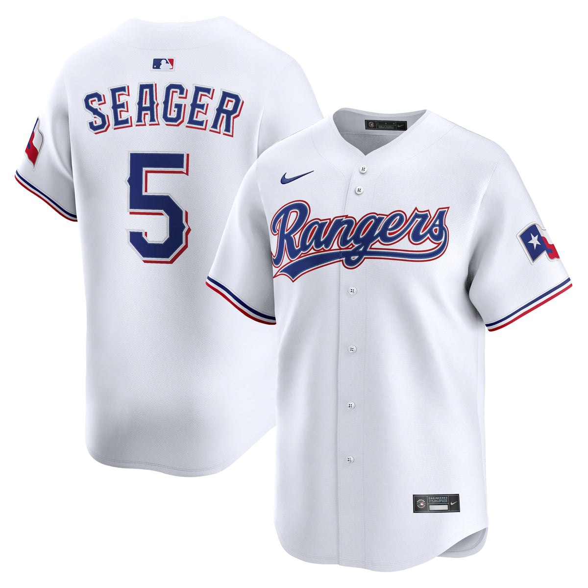 Men's Texas Rangers Corey Seager Nike White Home Limited Player Jersey - 2