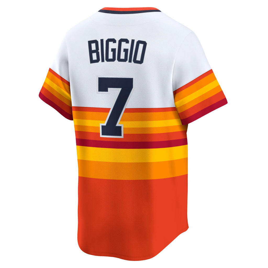 Men's Houston Astros Craig Biggio Nike White Throwback Cooperstown Collection Limited Player Jersey - 4