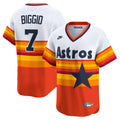 Men's Houston Astros Craig Biggio Nike White Throwback Cooperstown Collection Limited Player Jersey