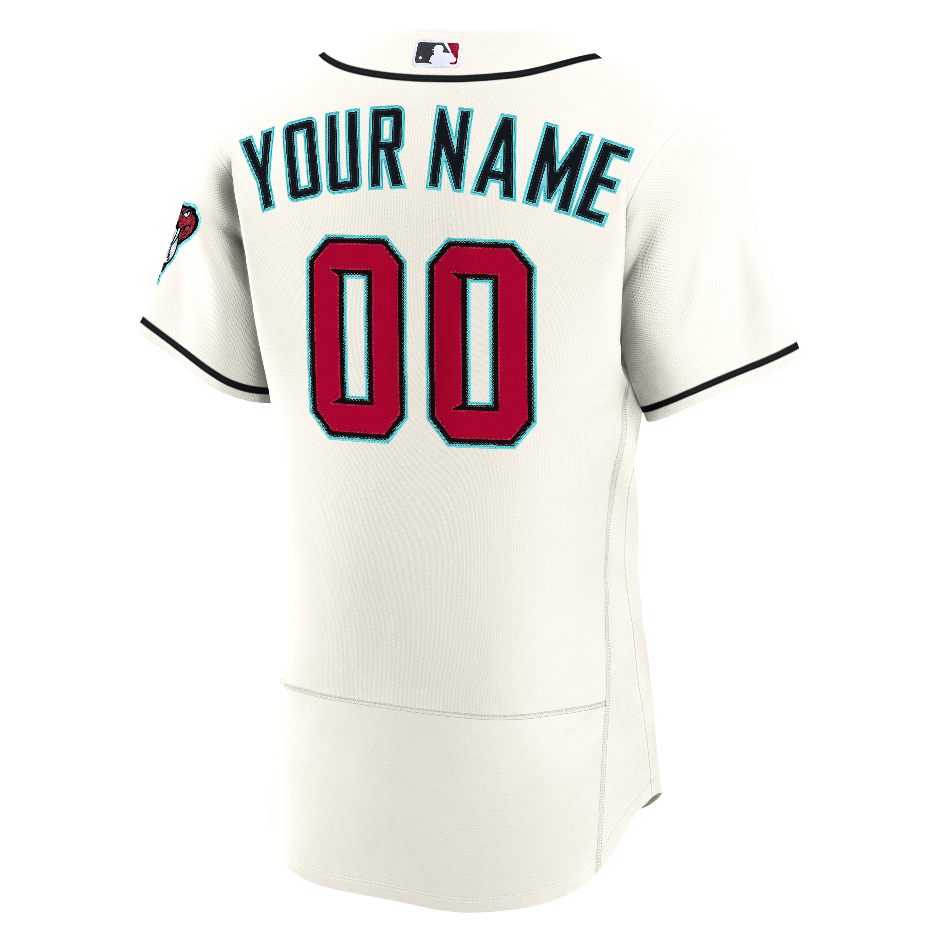 Men's Arizona Diamondbacks Nike Cream Home Authentic Custom Jersey - 4