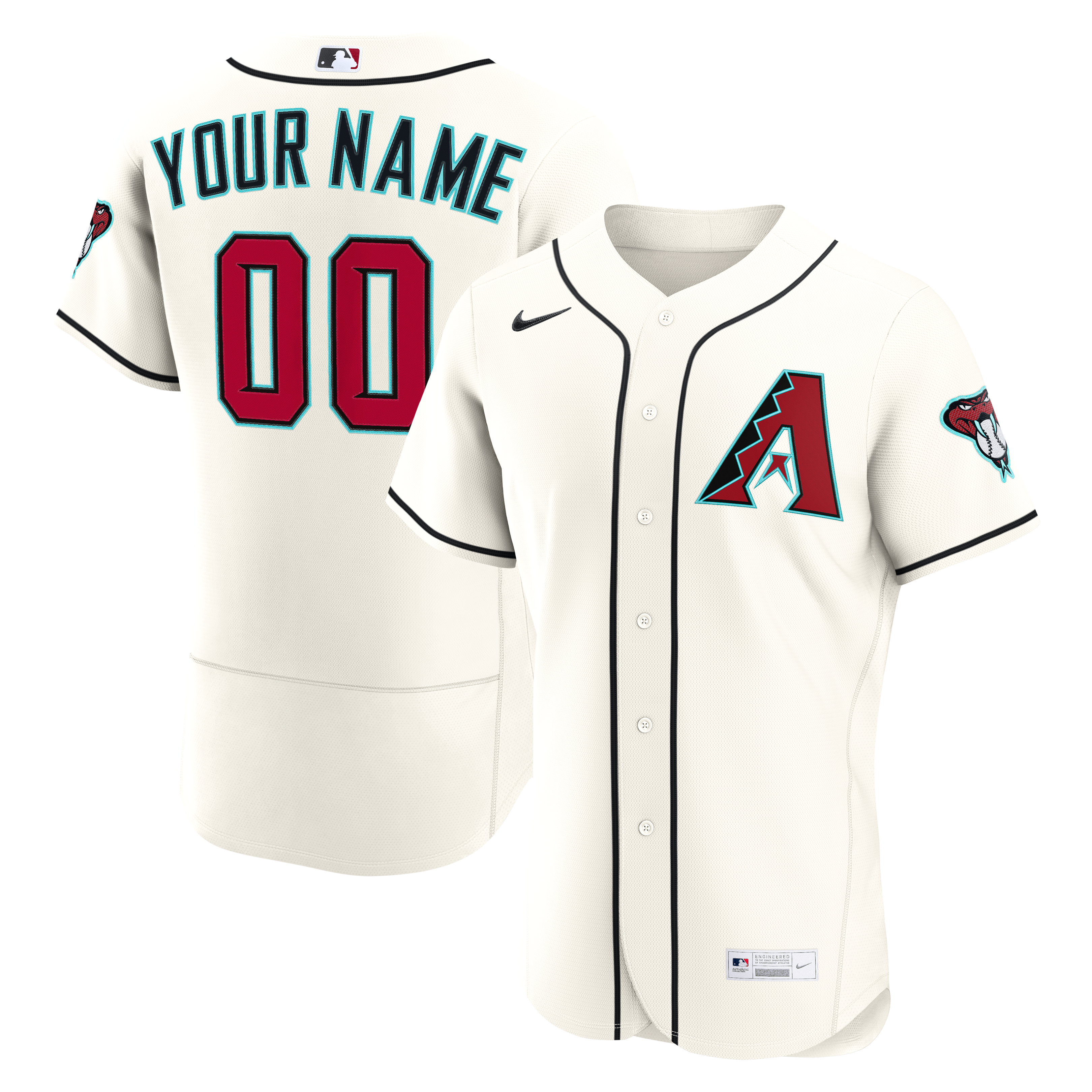Men's Arizona Diamondbacks Nike Cream Home Authentic Custom Jersey