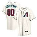 Men's Arizona Diamondbacks Nike Cream Home Custom Replica Jersey