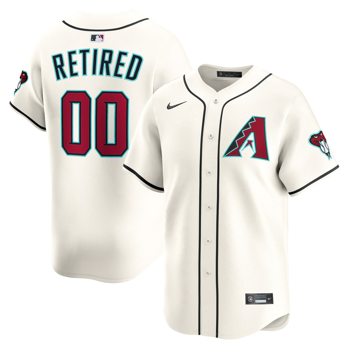 Men's Arizona Diamondbacks Nike Cream Home Limited Pick-A-Player Retired Roster Jersey - 2