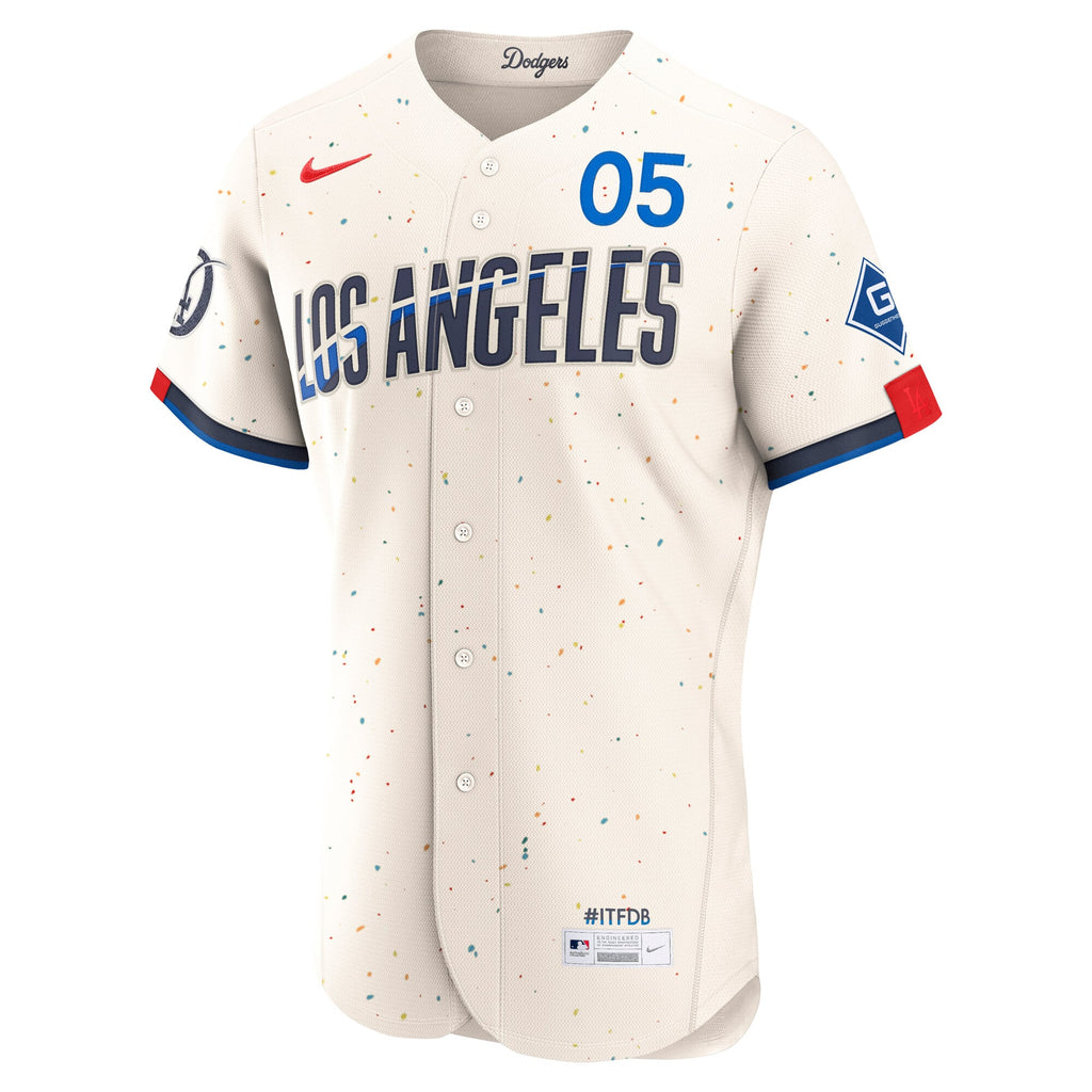 Men's Los Angeles Dodgers Freddie Freeman Nike Cream City Connect Authentic Sponsor Patch Jersey - 3