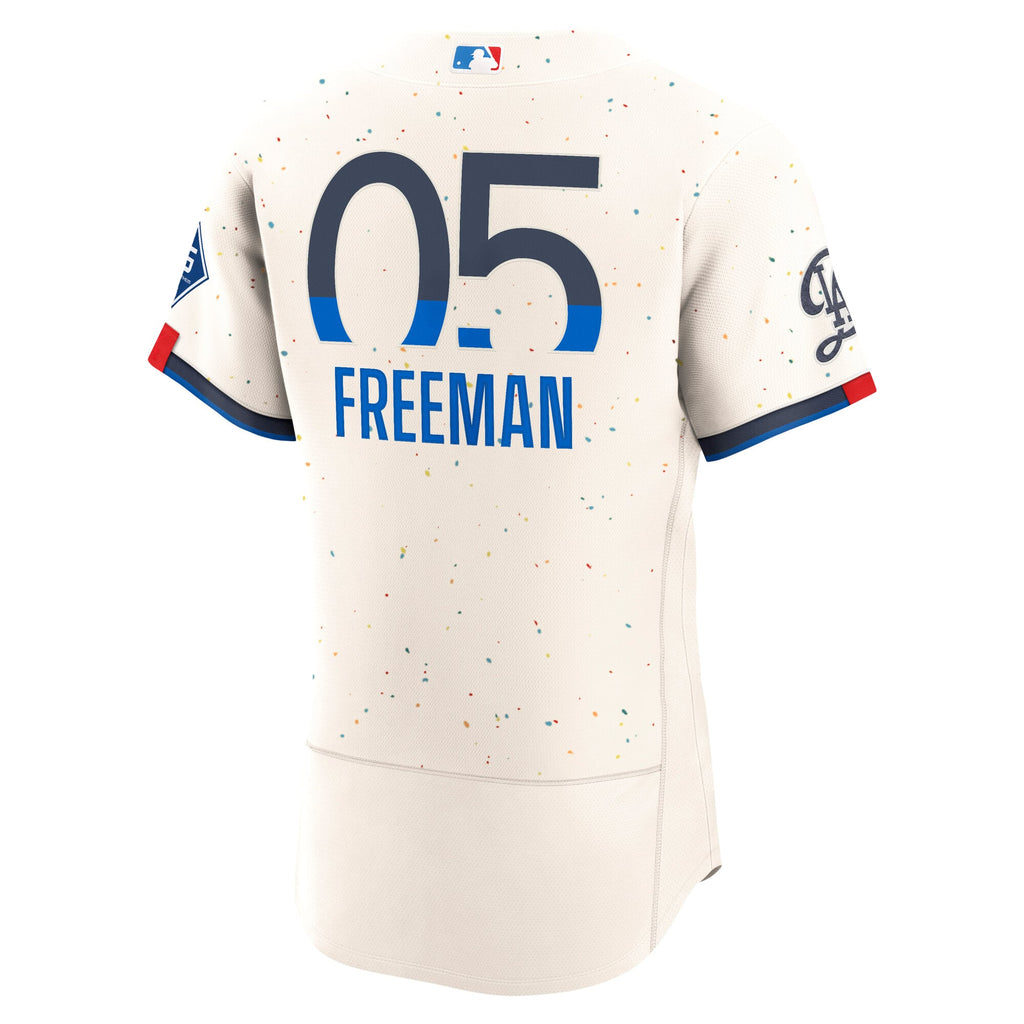 Men's Los Angeles Dodgers Freddie Freeman Nike Cream City Connect Authentic Sponsor Patch Jersey - 4