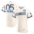 Men's Los Angeles Dodgers Freddie Freeman Nike Cream City Connect Authentic Sponsor Patch Jersey