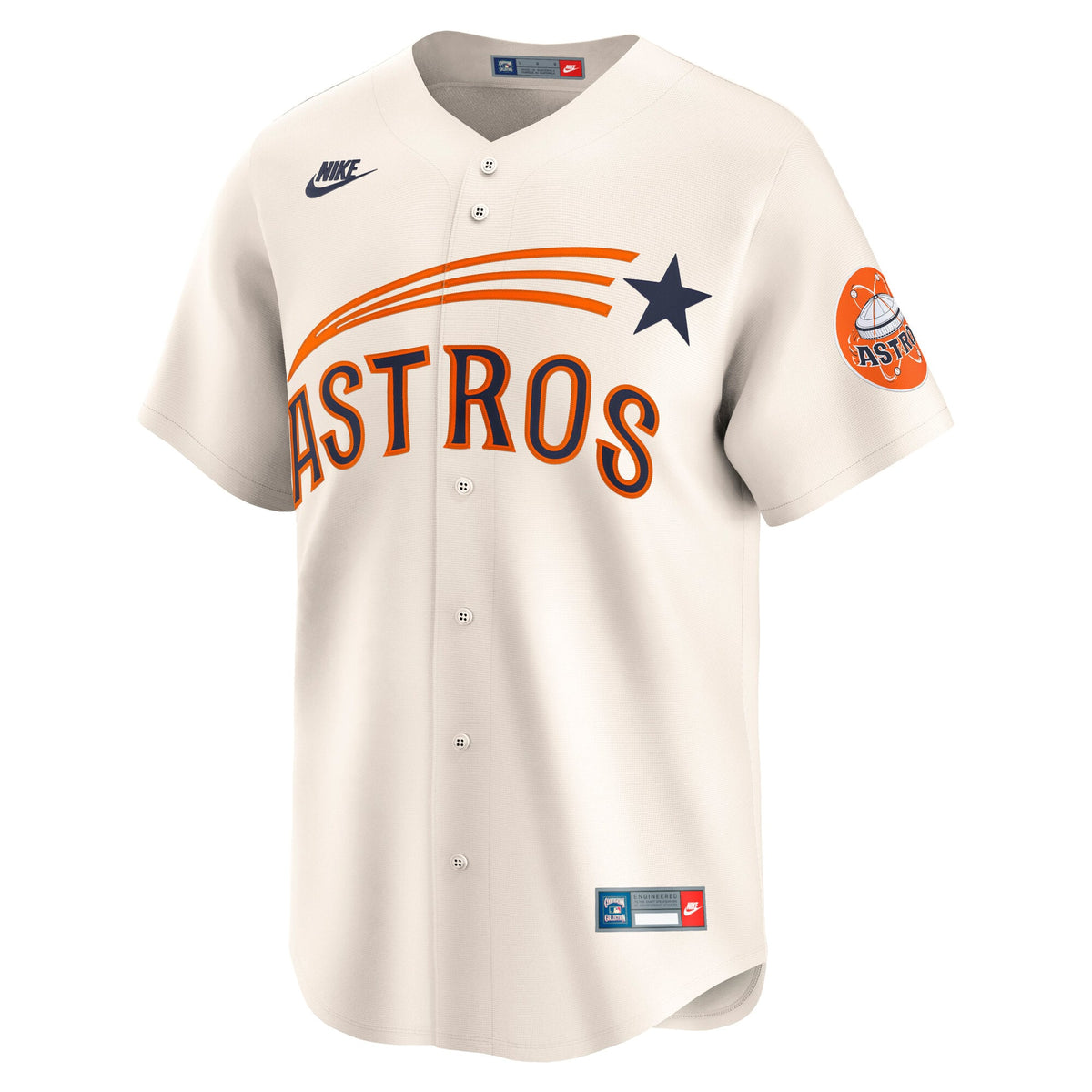 Men's Houston Astros Nike Cream Cooperstown Collection Limited Jersey - 3