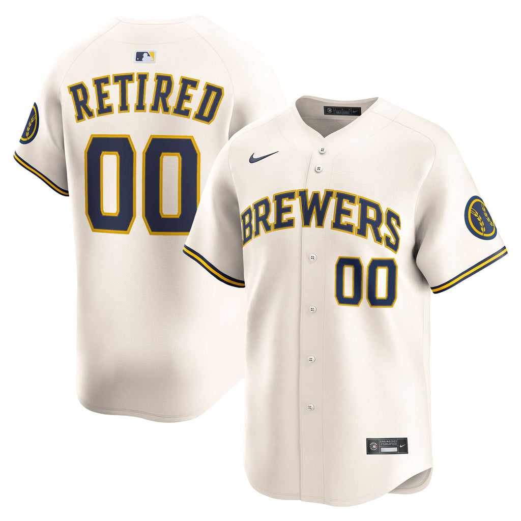 Men's Milwaukee Brewers Nike Cream Home Limited Pick-A-Player Retired Roster Jersey - 2