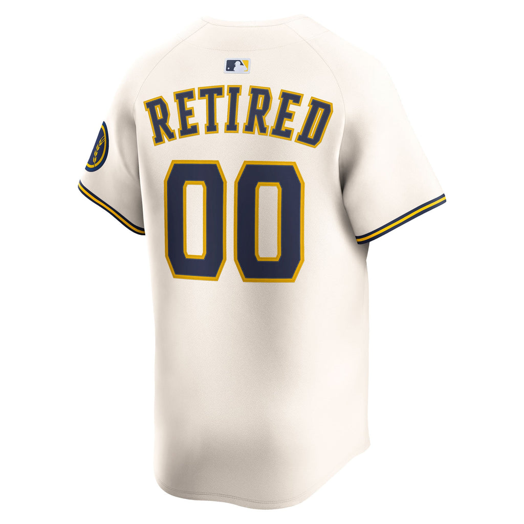 Men's Milwaukee Brewers Nike Cream Home Limited Pick-A-Player Retired Roster Jersey - 4