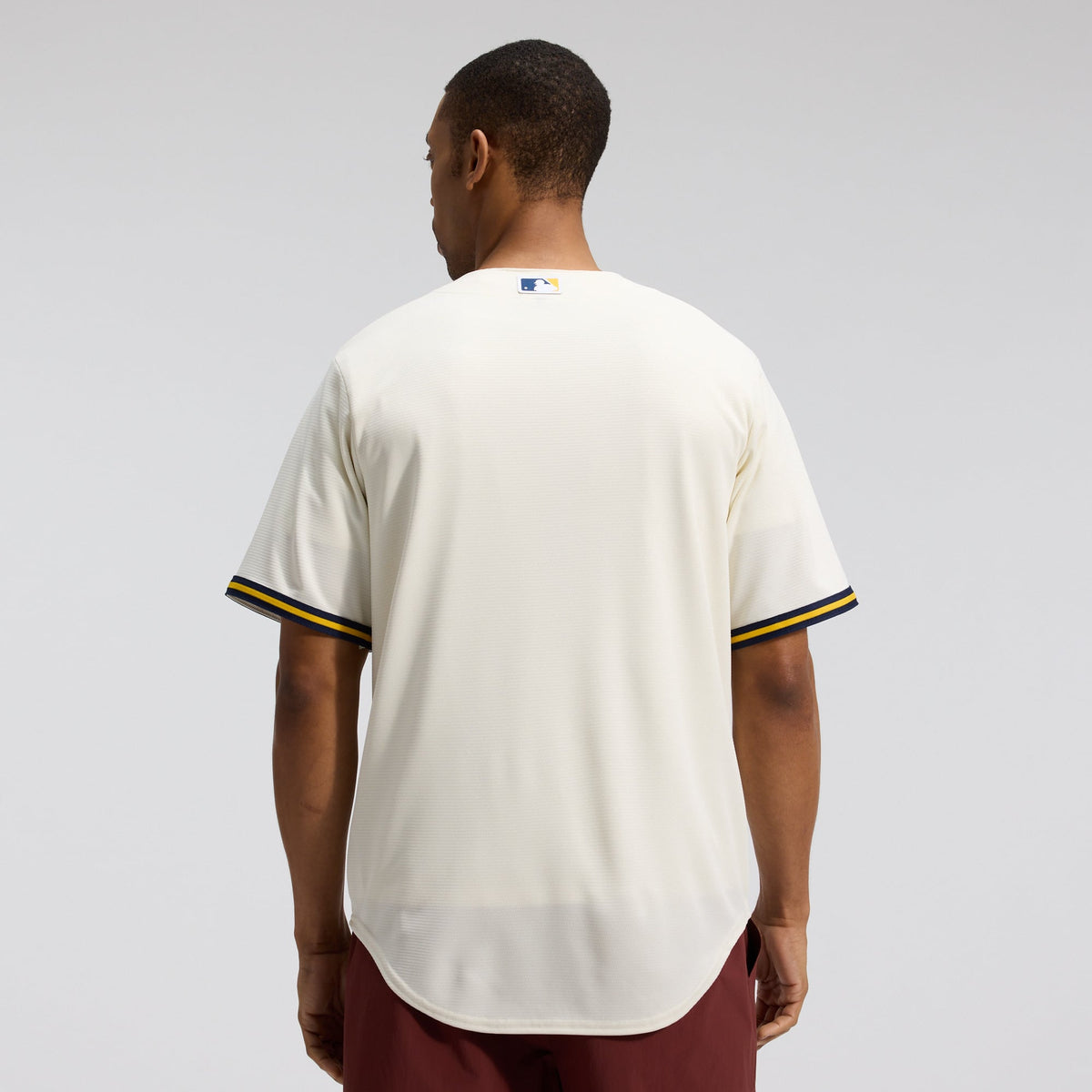 Men's Milwaukee Brewers Nike Cream Home Replica Team Jersey - 3