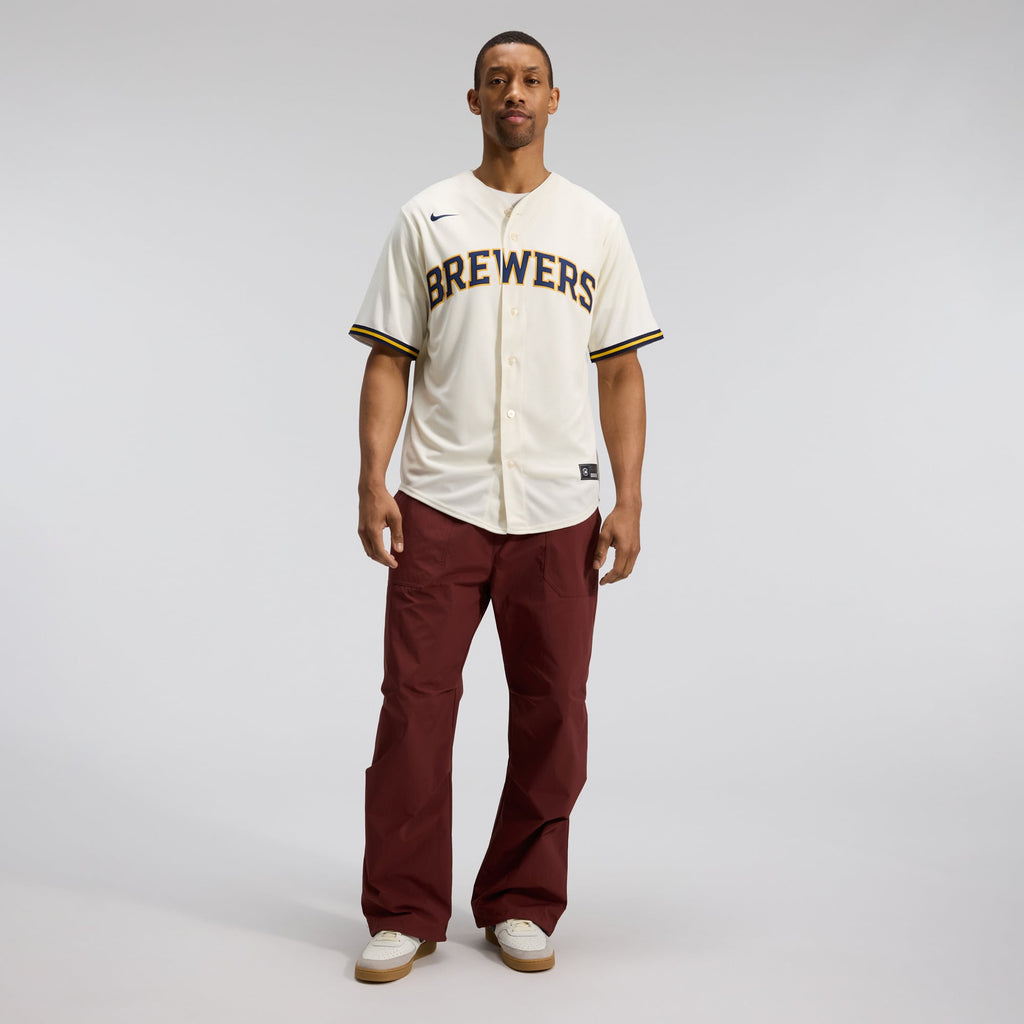 Men's Milwaukee Brewers Nike Cream Home Replica Team Jersey - 4