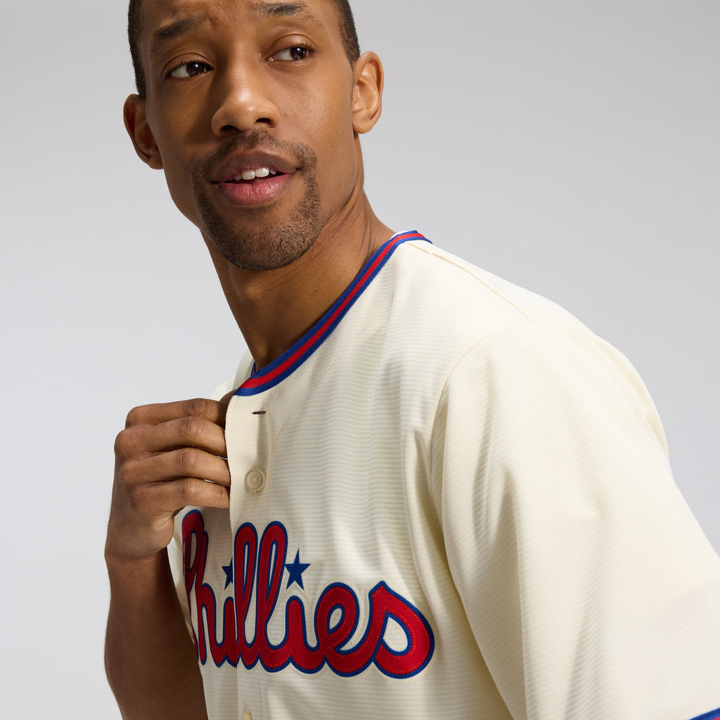 Men's Philadelphia Phillies Nike Cream Alternate Replica Jersey - 10