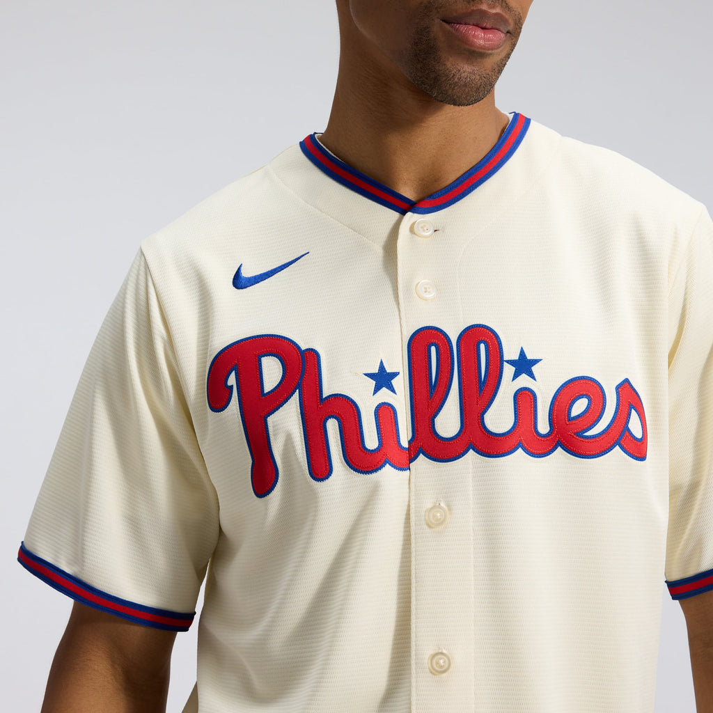 Men's Philadelphia Phillies Nike Cream Alternate Replica Jersey - 9