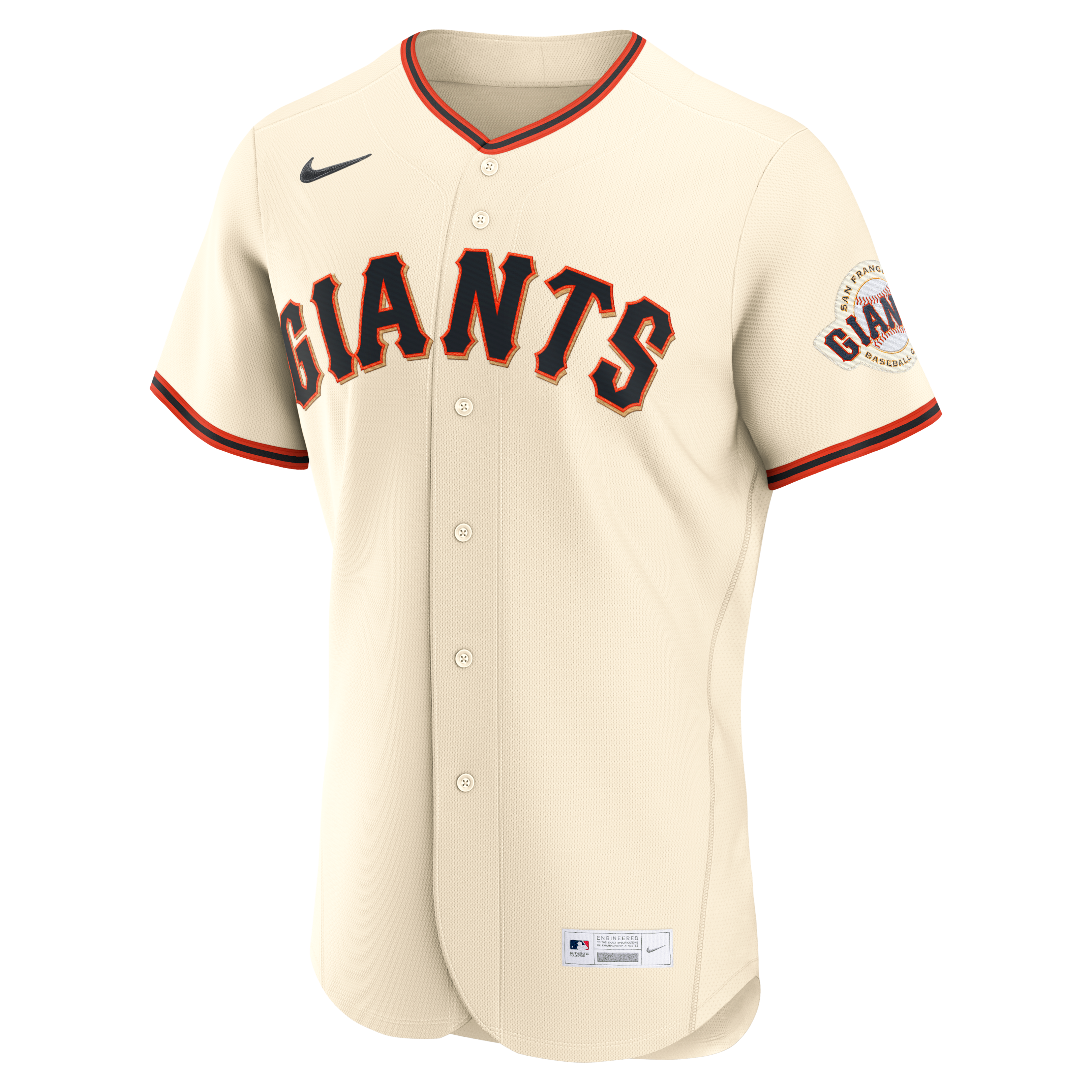 Men's San Francisco Giants Nike Cream Home Authentic Custom Jersey - 3