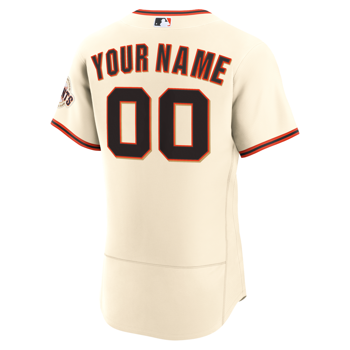Men's San Francisco Giants Nike Cream Home Authentic Custom Jersey - 4