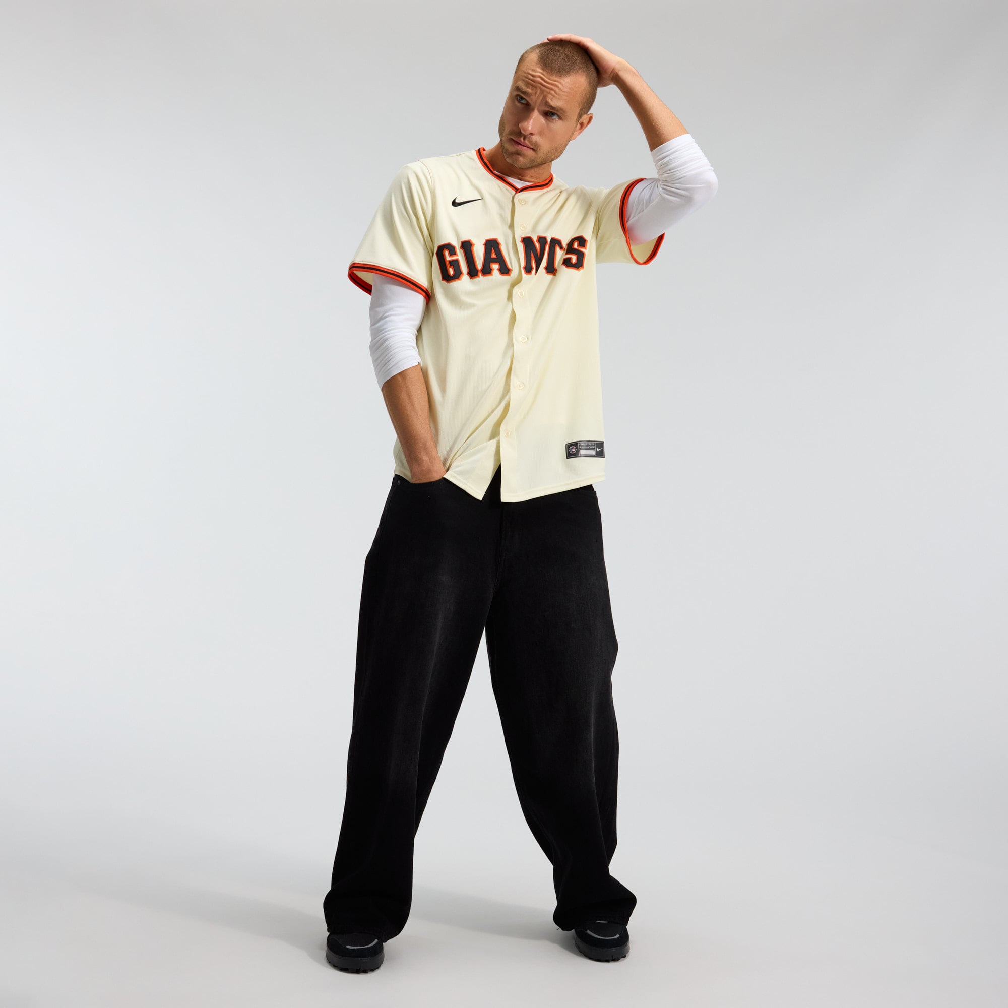 Men's San Francisco Giants Nike Cream Home Limited Jersey - 4