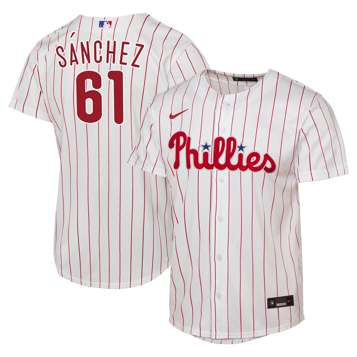 Male Philadelphia Phillies Cristopher Sánchez Nike White Home Replica Jersey