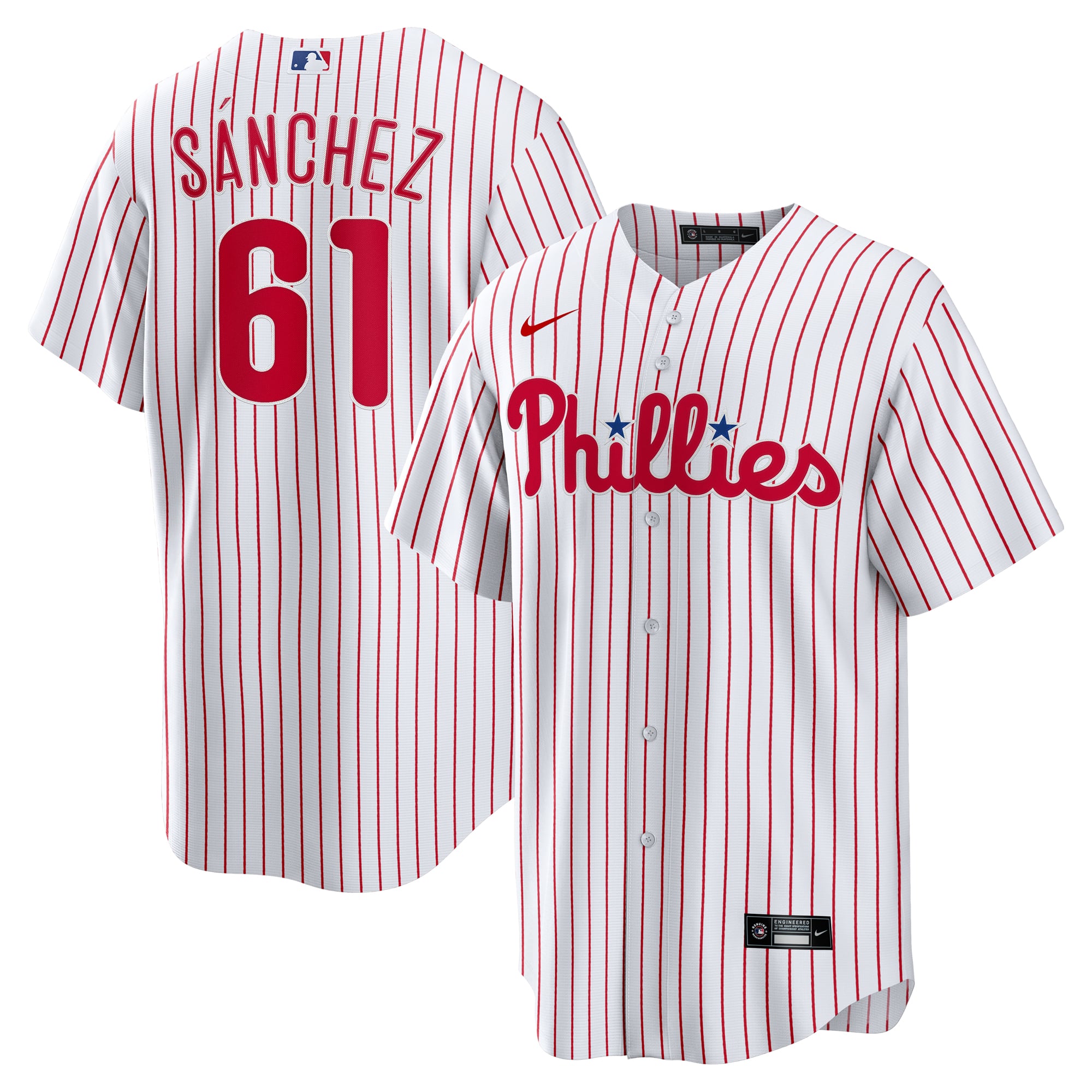 Men's Philadelphia Phillies Cristopher Sanchez Nike White Home Replica Jersey - 2