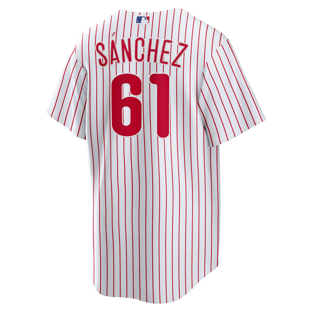 Men's Philadelphia Phillies Cristopher Sanchez Nike White Home Replica Jersey - 4